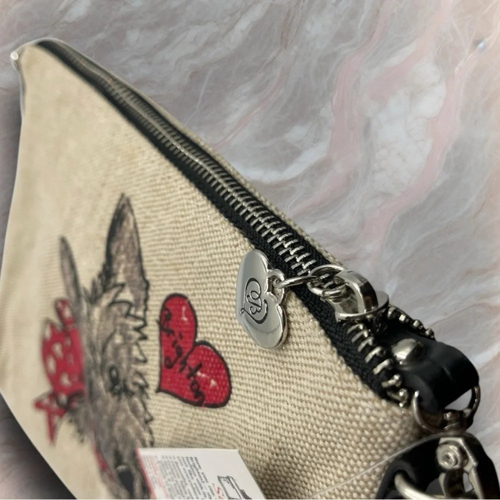 Brighton NWT Scottie Crossbody Canvas Purse Bag Detachable Strap D26499
